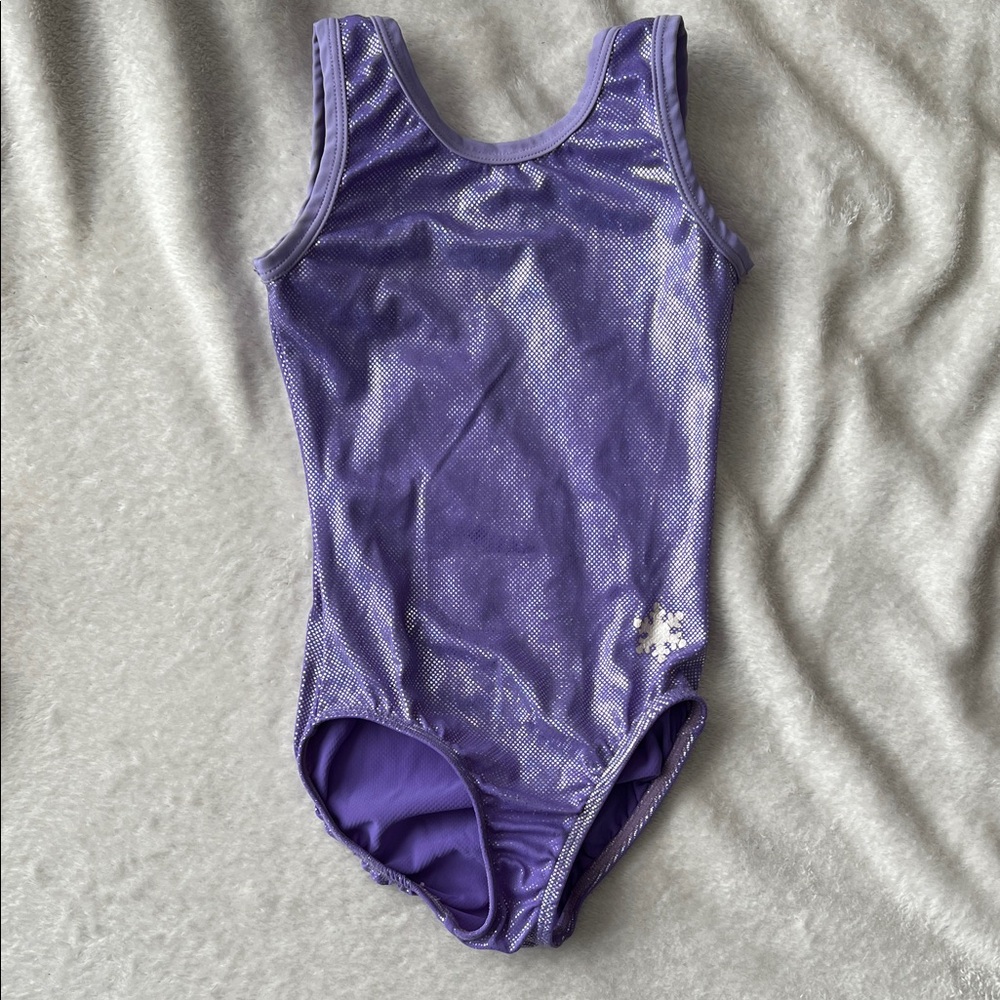 {snowflake} Purple Shimmer Kids Gymnastics Leotard